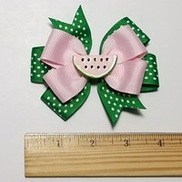 3.5" Watermelon Polka Dot Hair 