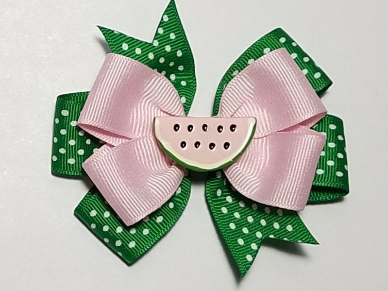 3.5" Watermelon Polka Dot Hair 