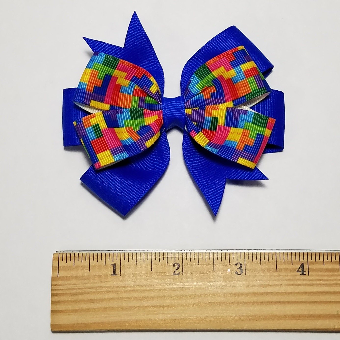 3.5" Building Blocks Hair Bow 