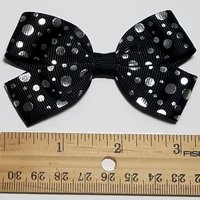 3" Black Silver Polka Dot 