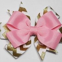3.5" Pink Gold Chevron 