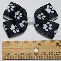 3" Black White Paw Print