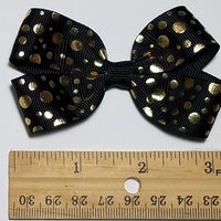 3" Black Gold Polka Dot 