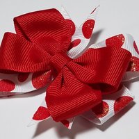 3.5" Red Glitter Polka Dot 