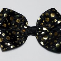3" Black Gold Polka Dot 