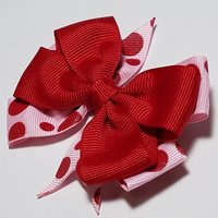 3.5" Red Pink Glitter Polka Dot