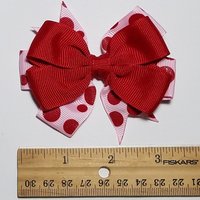 3.5" Red Pink Glitter Polka Dot