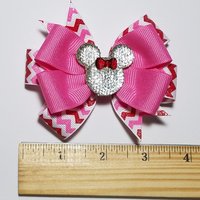 3.5" Pink Glitter Chevron 