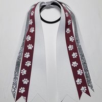 Maroon White Paw Print 