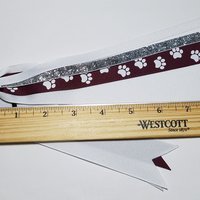 Maroon White Paw Print 