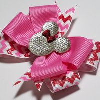 3.5" Pink Glitter Chevron 