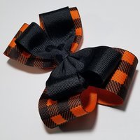 5" Orange Buffalo Plaid 