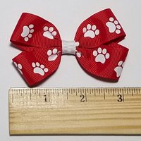 3" Red White Paw Print 