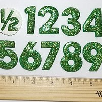 Green Glitter Birthday Number