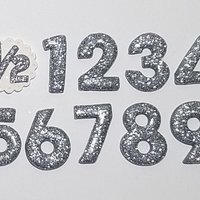 Silver Glitter Birthday Number
