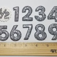 Silver Glitter Birthday Number