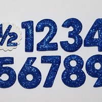 Blue Glitter Birthday Number