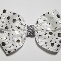 3" White Foil Polka Dot 