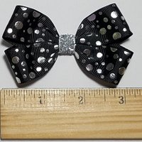 3" Black Foil Polka Dot 
