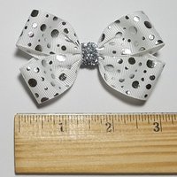 3" White Foil Polka Dot 