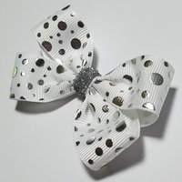 3" White Foil Polka Dot 