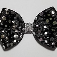 3" Black Foil Polka Dot 
