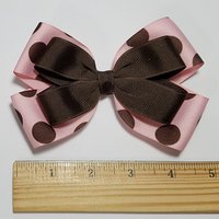 5" Pink Brown Polka Dot