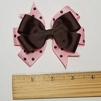 3.5" Pink Brown Polka Dot 