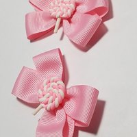 3" Pink Lollipop Pigtail Set 