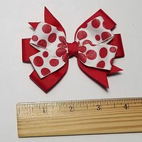 3.5" Red Glitter Polka Dot 