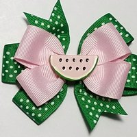 3.5" Watermelon Polka Dot Hair 