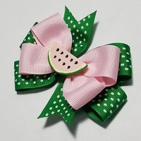 3.5" Watermelon Polka Dot Hair 
