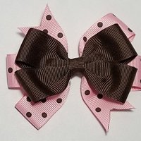 3.5" Pink Brown Polka Dot 
