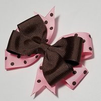3.5" Pink Brown Polka Dot 