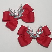 3" Reindeer Antler Glitter Pigtail 