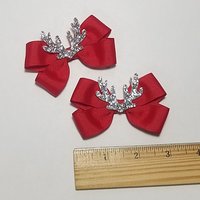 3" Reindeer Antler Glitter Pigtail 