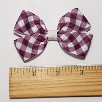 3" Maroon White Gingham 