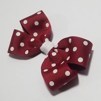 3" Maroon White Polka Dot 