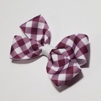 3" Maroon White Gingham 