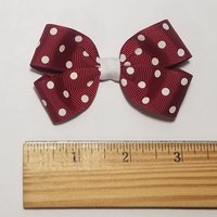 3" Maroon White Polka Dot 