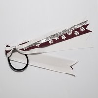 Maroon White Paw Print 