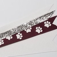 Maroon White Paw Print 