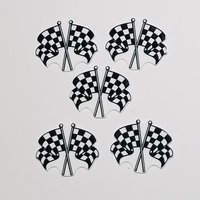 5 Piece Checkered Flag Flatback 1.5" 