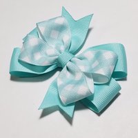 3.5" Aqua Gingham 