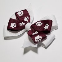 3.5" Maroon White Paw Print 