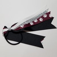 Maroon White Paw Print 