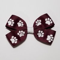 3" Maroon White Paw Print 