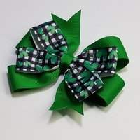 3.5" Green Heart Plaid 