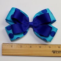 5" Royal Blue Turquoise Polka Dot 