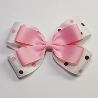 5" Pink Brown Polka Dot 